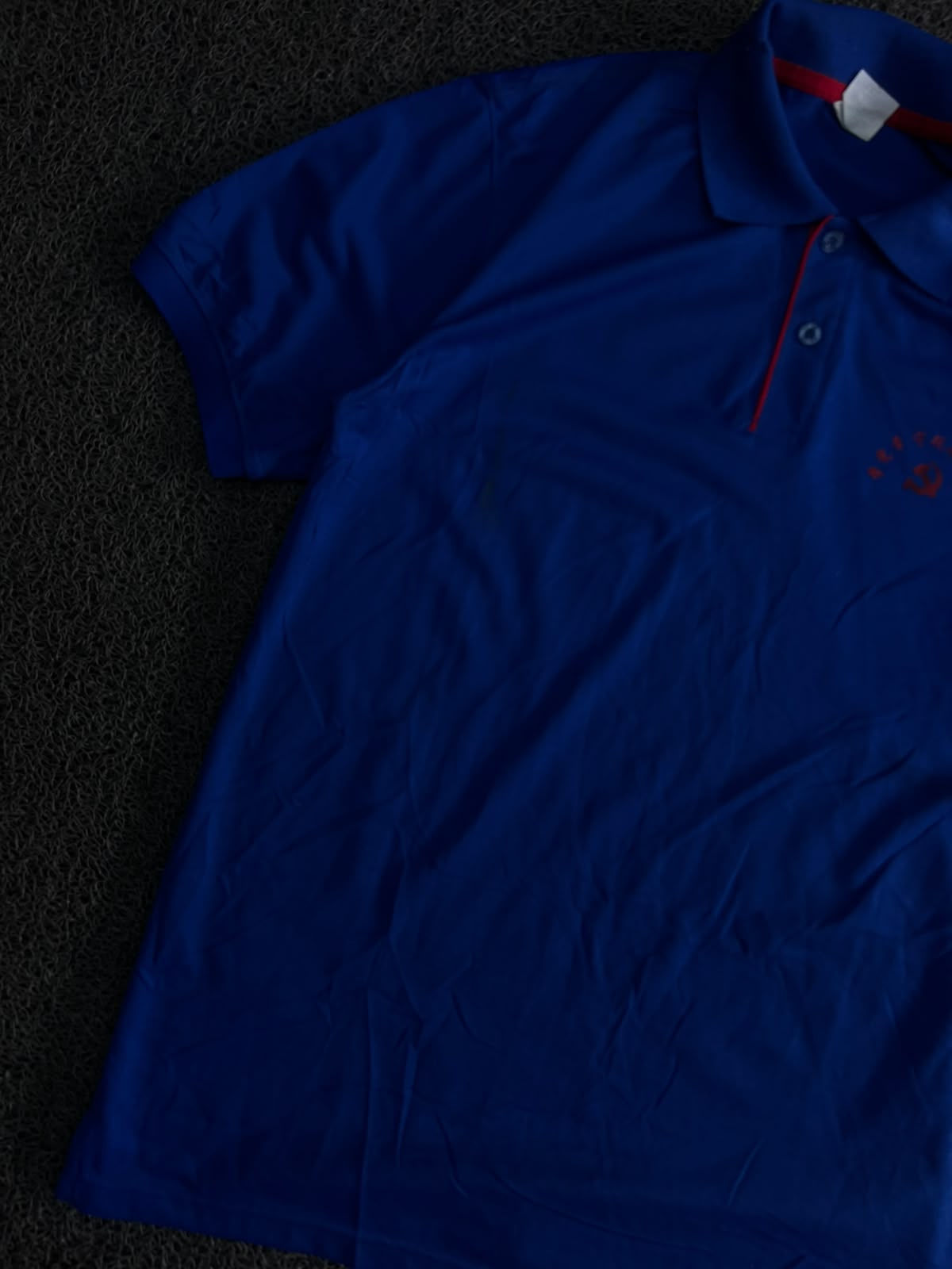 Blue Polo T-Shirt with Red Contrast Detailing