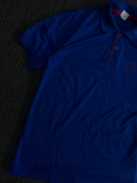 Blue Polo T-Shirt with Red Contrast Detailing