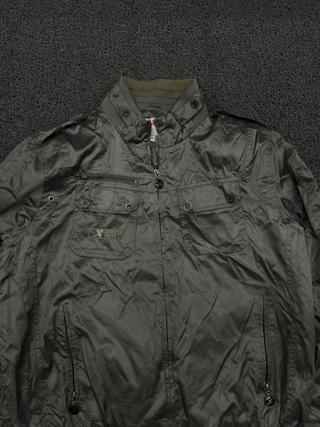 Ultimate Biker Olive Green Lightweight Zip-Up Bomber Jacket