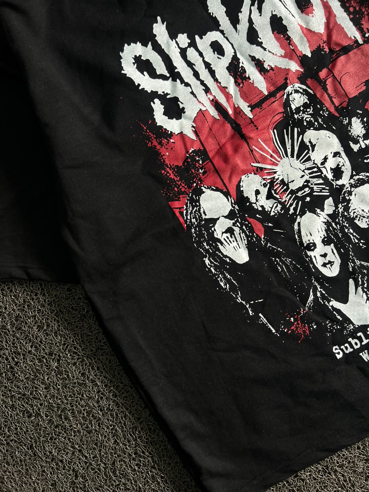 Black Slipknot Graphic Print T-Shirt – Subliminal Verses World Tour 2005 Design