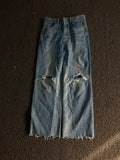 Vintage Distressed Wide Leg Blue Denim Jeans – Washed | Thrift