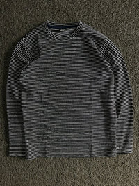 Fine-Striped Long-Sleeve T-Shirt – Casual Basic Style