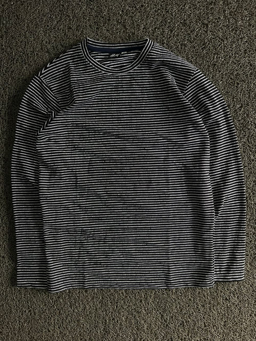 Fine-Striped Long-Sleeve T-Shirt – Casual Basic Style