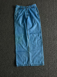 Vintage Light Blue Wide Leg Denim Jeans
Classic Relaxed Fit | Straight Wide Leg | Thrifted Denim Pants ⚠️ Small Stains