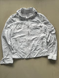 Men's White Utility Hooded Zip-Up Jacket – Lightweight Multi-Pocket Casual Outdoor Windbreaker