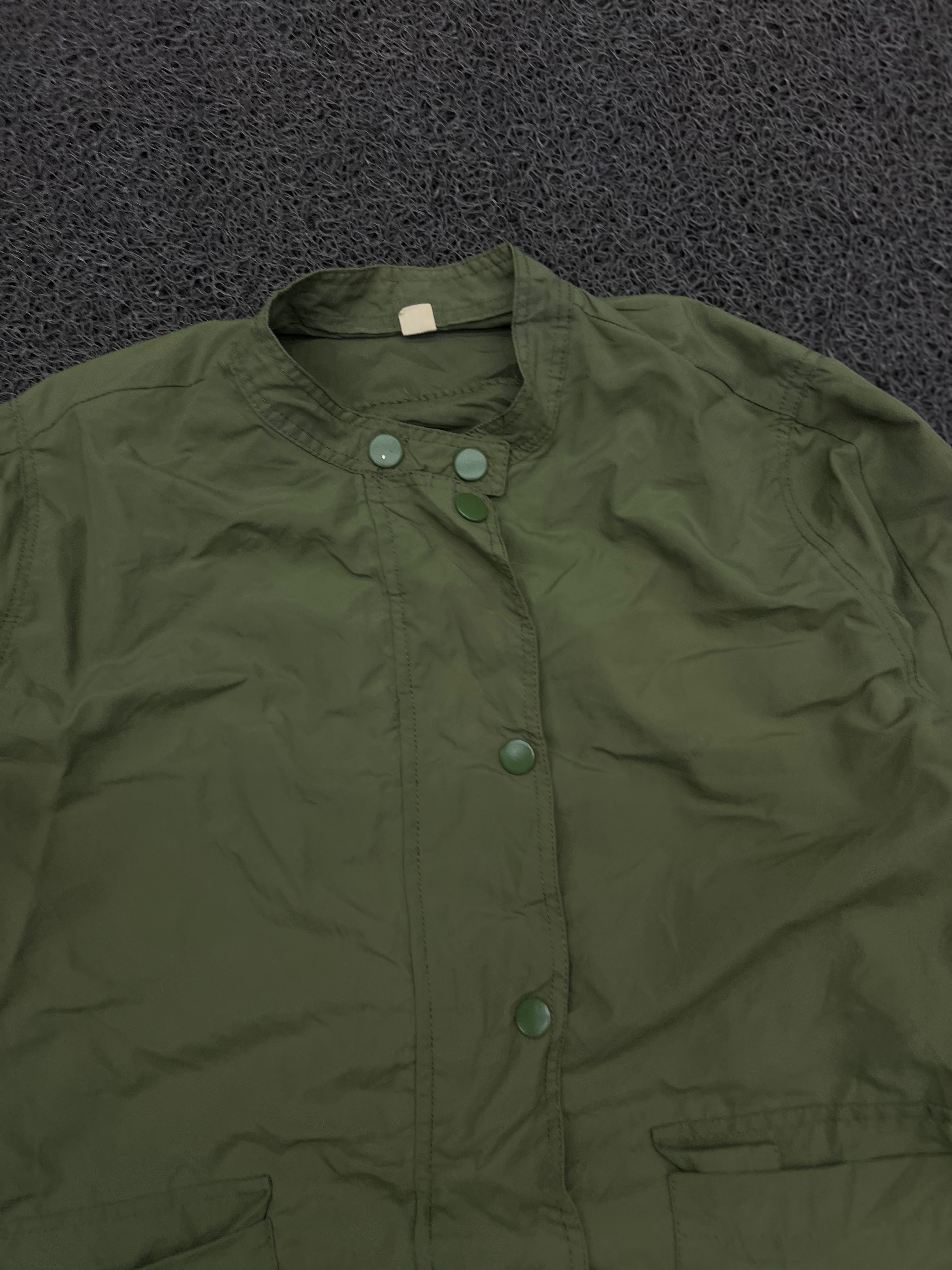 Olive Green Snap Button Utility Jacket
