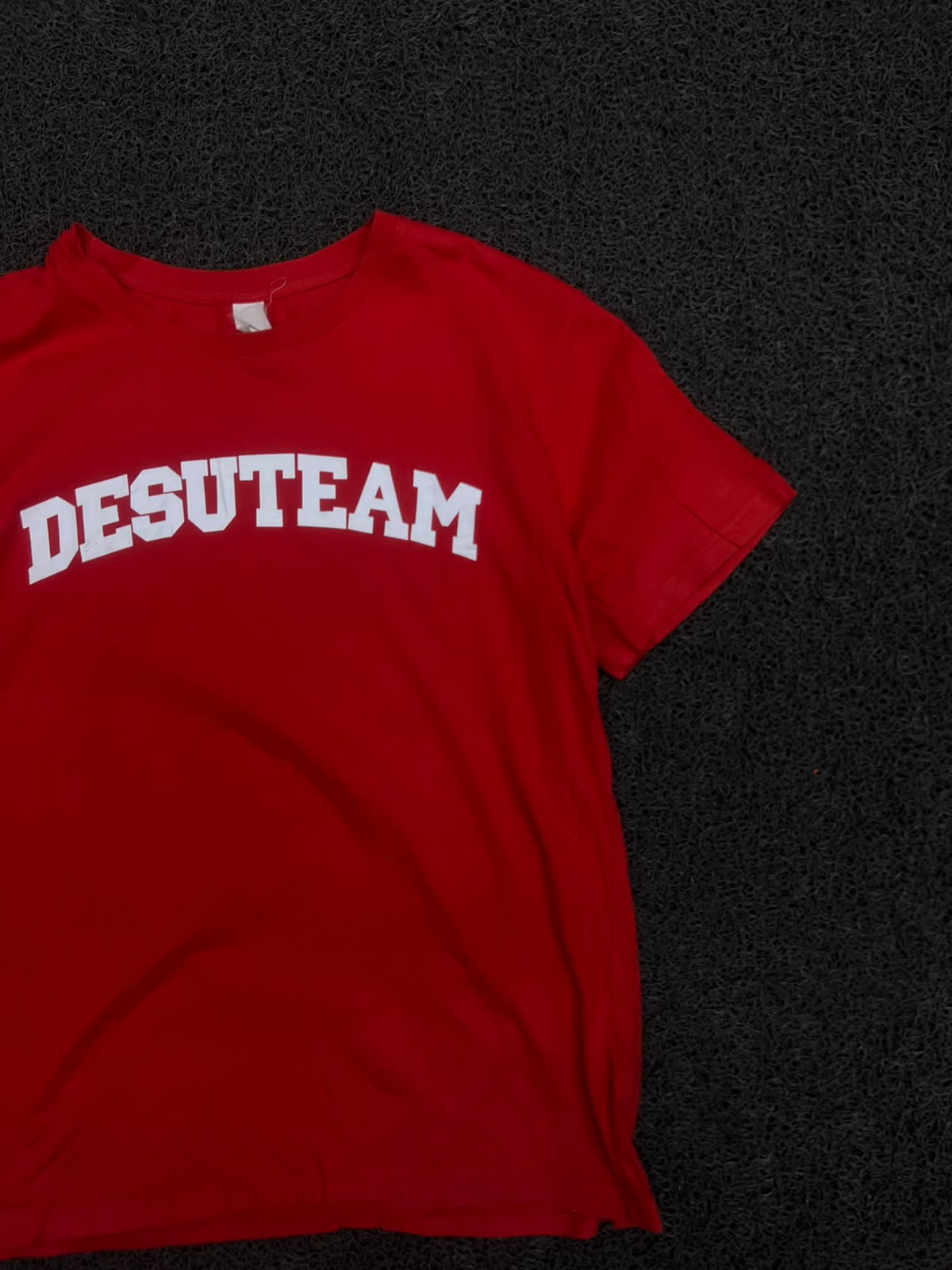 Red Desuteam Graphic Print Crew Neck T-Shirt