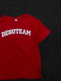 Red Desuteam Graphic Print Crew Neck T-Shirt