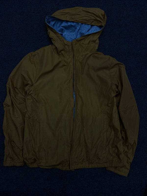 Hooded Windbreaker Jacket with Blue Contrast Lining ⚠️ No Zip