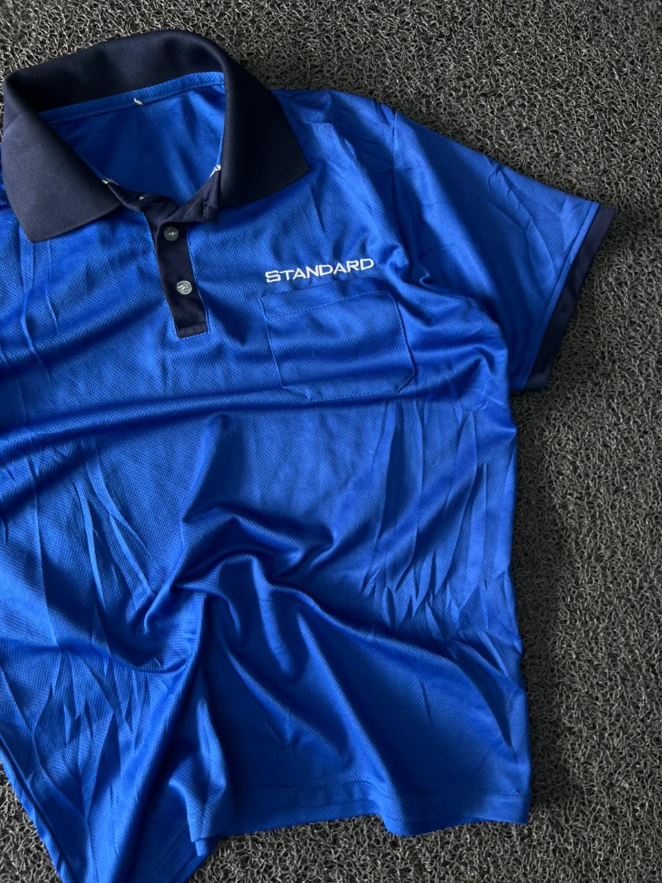 Men's Royal Blue Polo T-Shirt with Black Collar & Chest Pocket