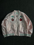 Cute Cherry & Ladybug Pink Bomber Jacket