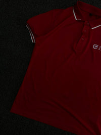 Red Polo T-Shirt with White Contrast Piping & Chest Logo – Short Sleeve