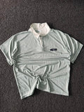 Men's Premium Mint Green Half-Zip Polo T-Shirt