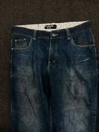 Vintage Dark Wash Relaxed Fit Denim Jeans