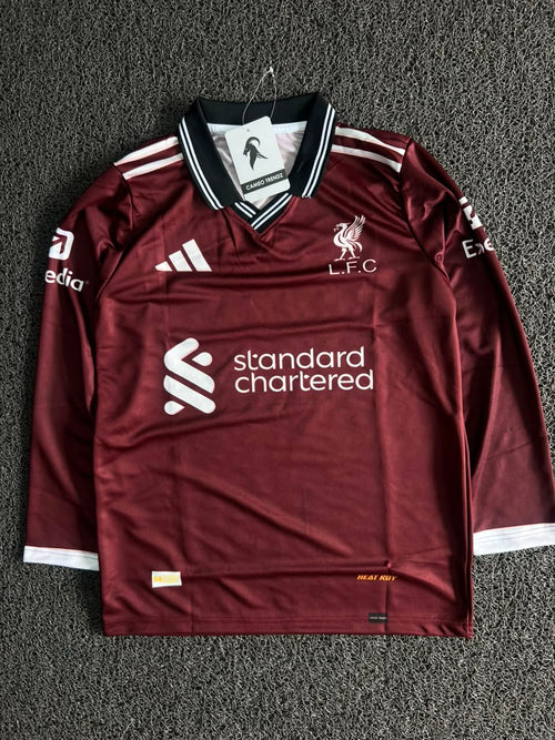 Liverpool FC 2024/25 Home Jersey – Mohamed Salah #11 – Long Sleeve | Maroon Football Jersey