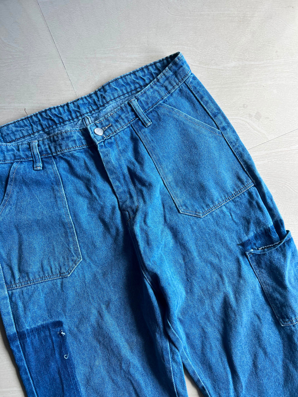 Vintage Blue Denim Carpenter Cropped Jeans