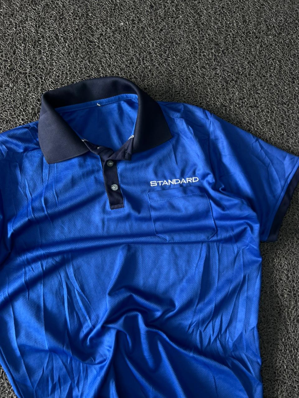 Men's Royal Blue Polo T-Shirt with Black Collar & Chest Pocket