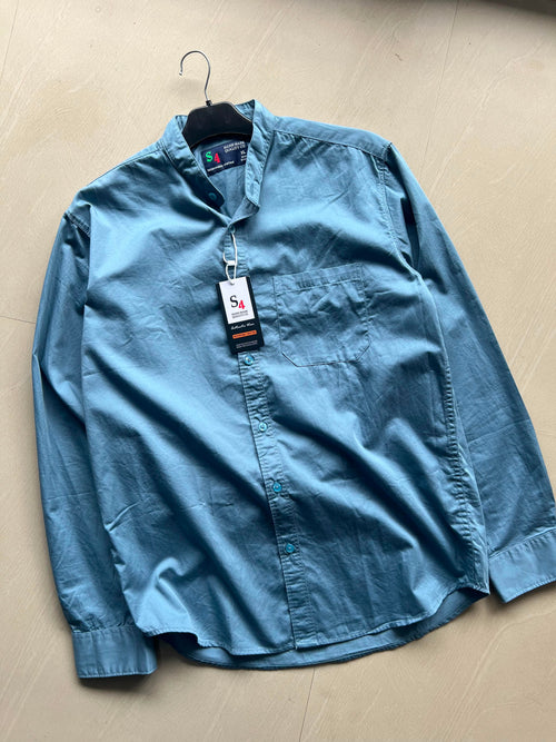Men's Mandarin Collar Full Sleeve Casual Cotton Shirt