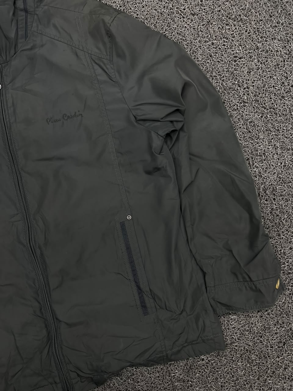 Pierre Cardin Black Lightweight Full-Zip Stand Collar Jacket