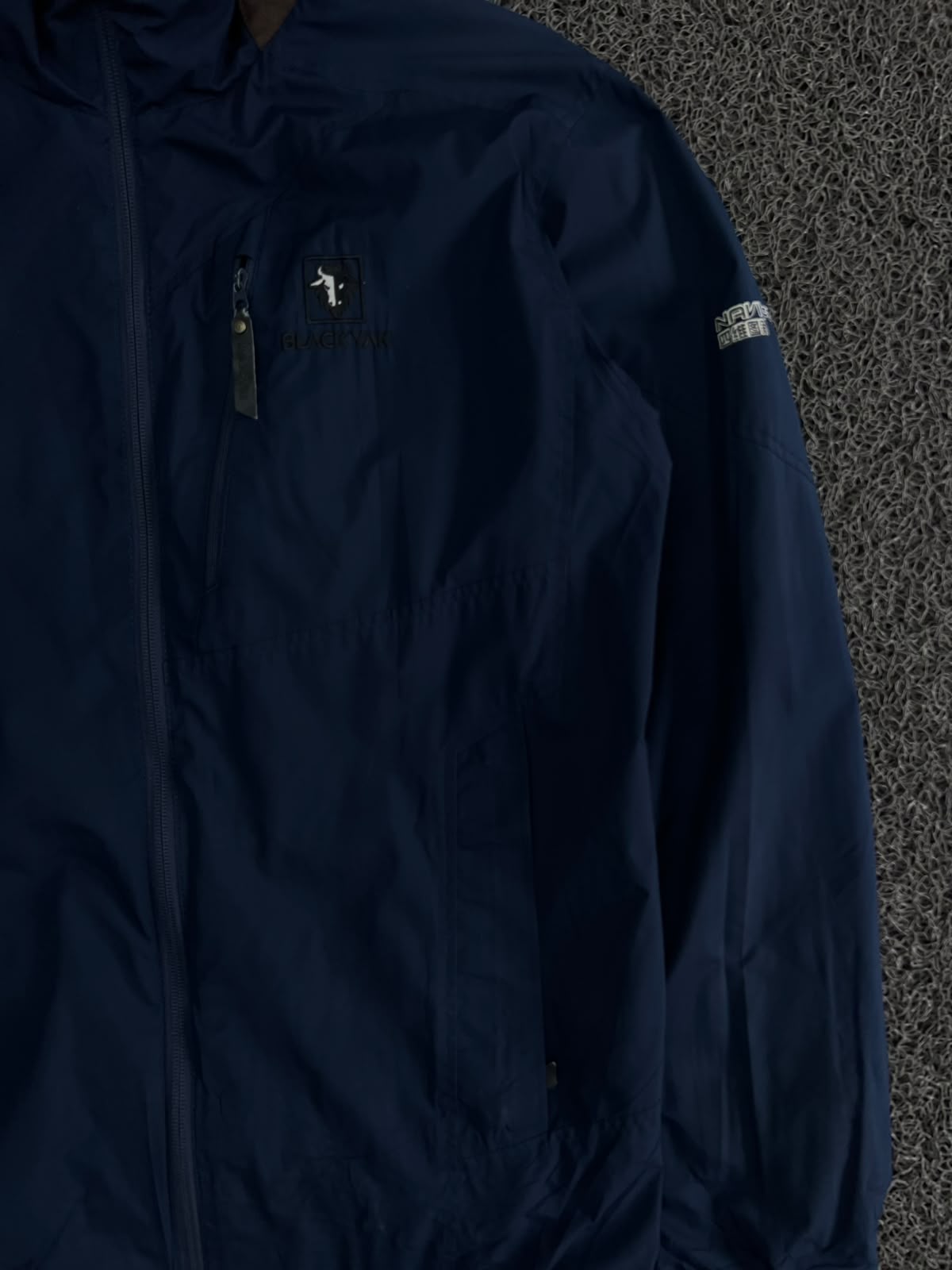 Navy Blue Outdoor Full-Zip Windbreaker Jacket