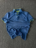 Navy Blue Contrast Trim Polo T-Shirt for Men