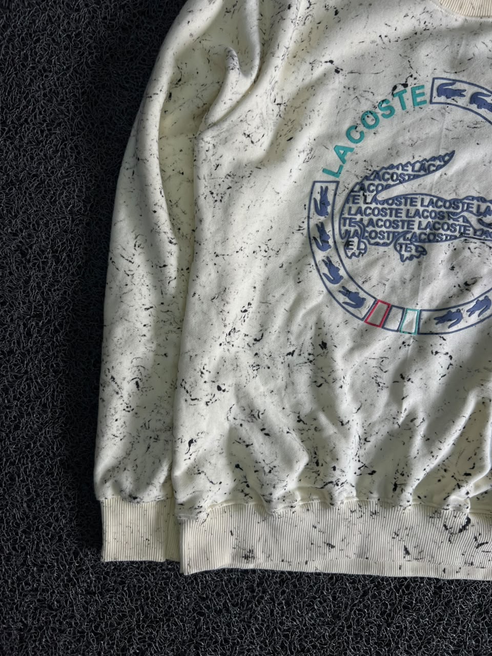 Lacoste Graphic Print Crewneck Sweatshirt – Cream | Premium Casual Pullover