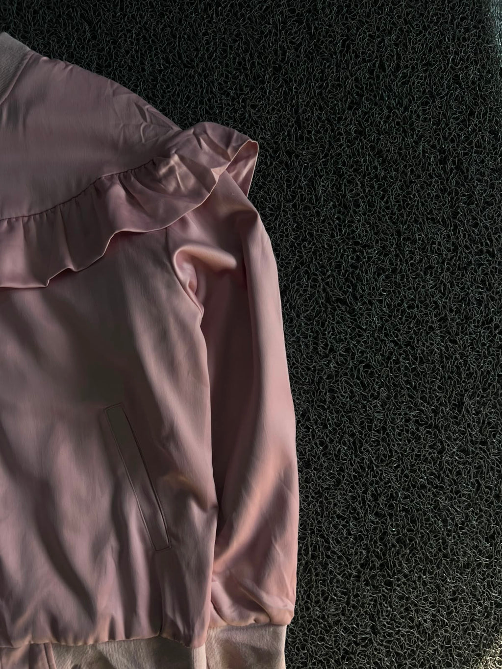 Ruffle Bomber Jacket – Lightweight Zip-Up Casual Outerwear