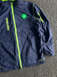 Vintage Navy Blue & Neon Green Windbreaker Jacket