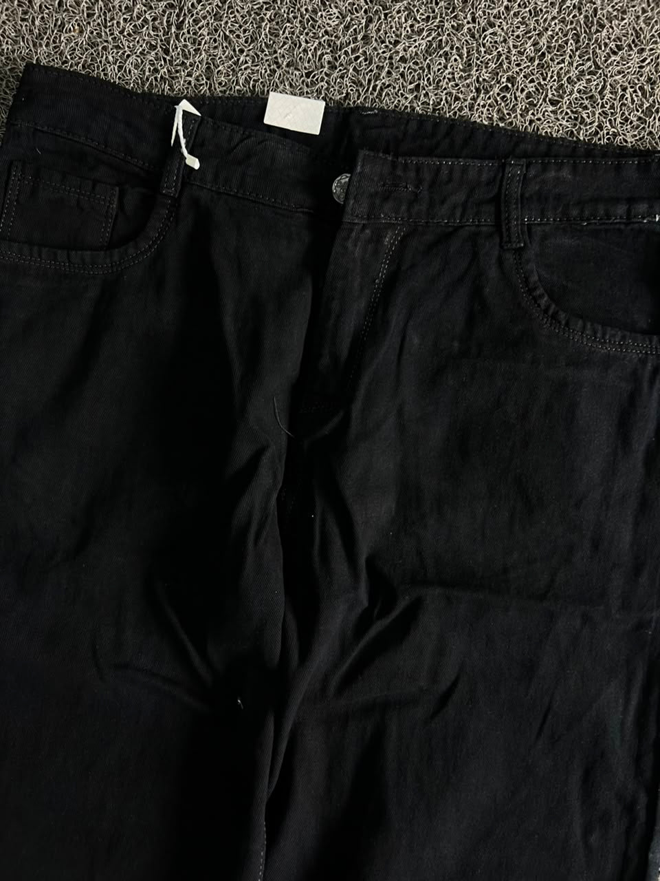 Classic Black Wide Leg Denim Baggy Jeans