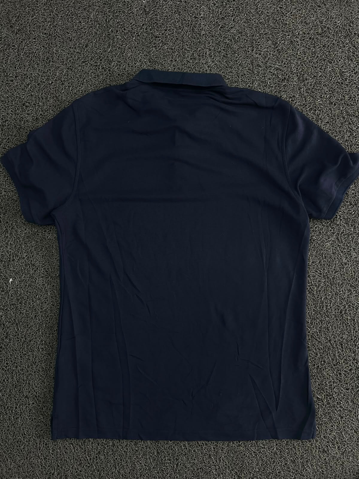 Men’s Navy Blue Solid Polo T-Shirt with Yellow Embroidered Logo