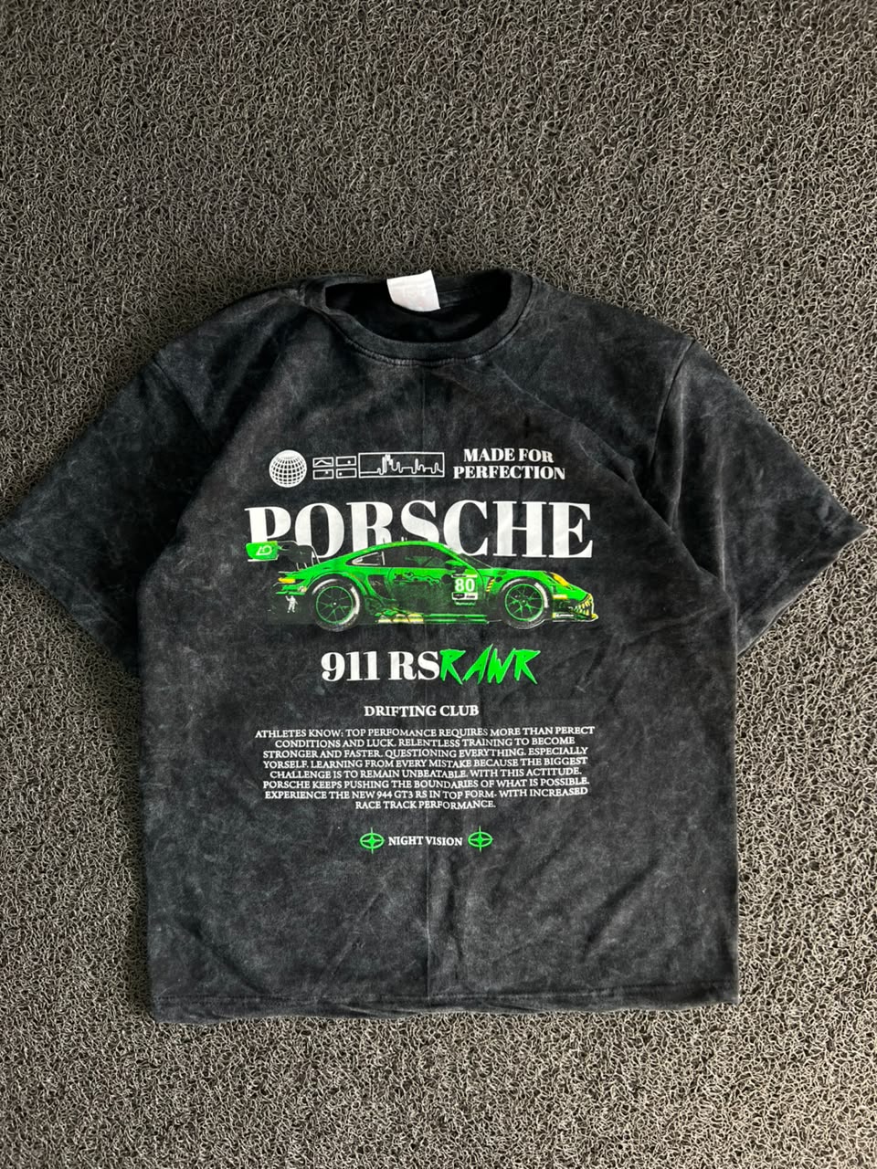 Porsche 911 RS Racing Graphic Acid Wash T-Shirt