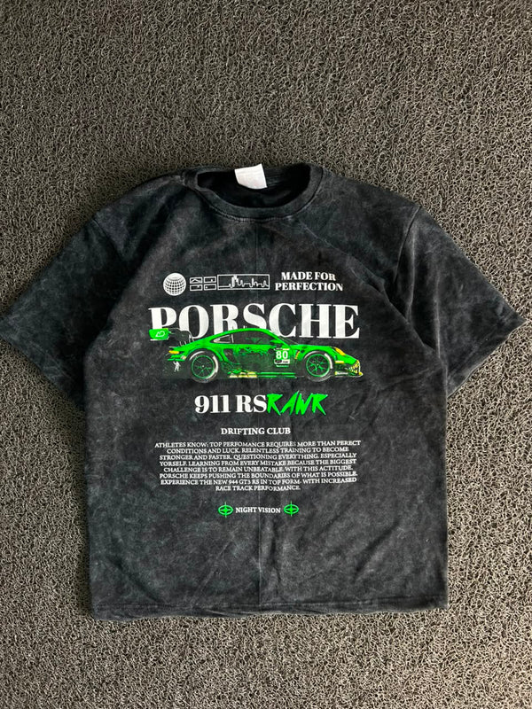 Porsche 911 RS Racing Graphic Acid Wash T-Shirt