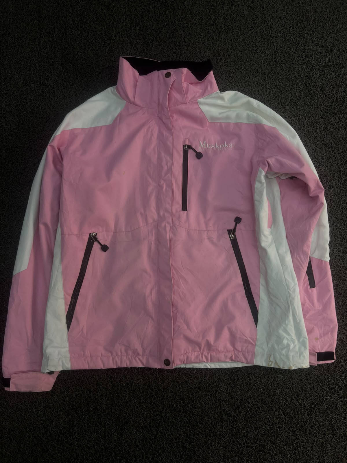 Vintage Muskoka Pink & White Outdoor Jacket ⚠️ Small Stains