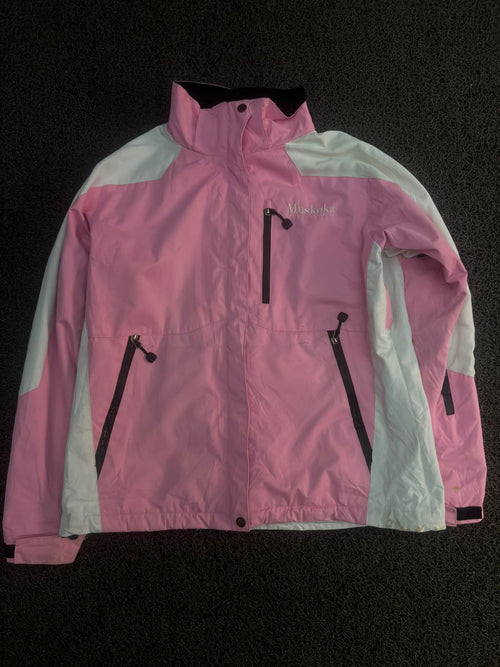 Vintage Muskoka Pink & White Outdoor Jacket ⚠️ Small Stains