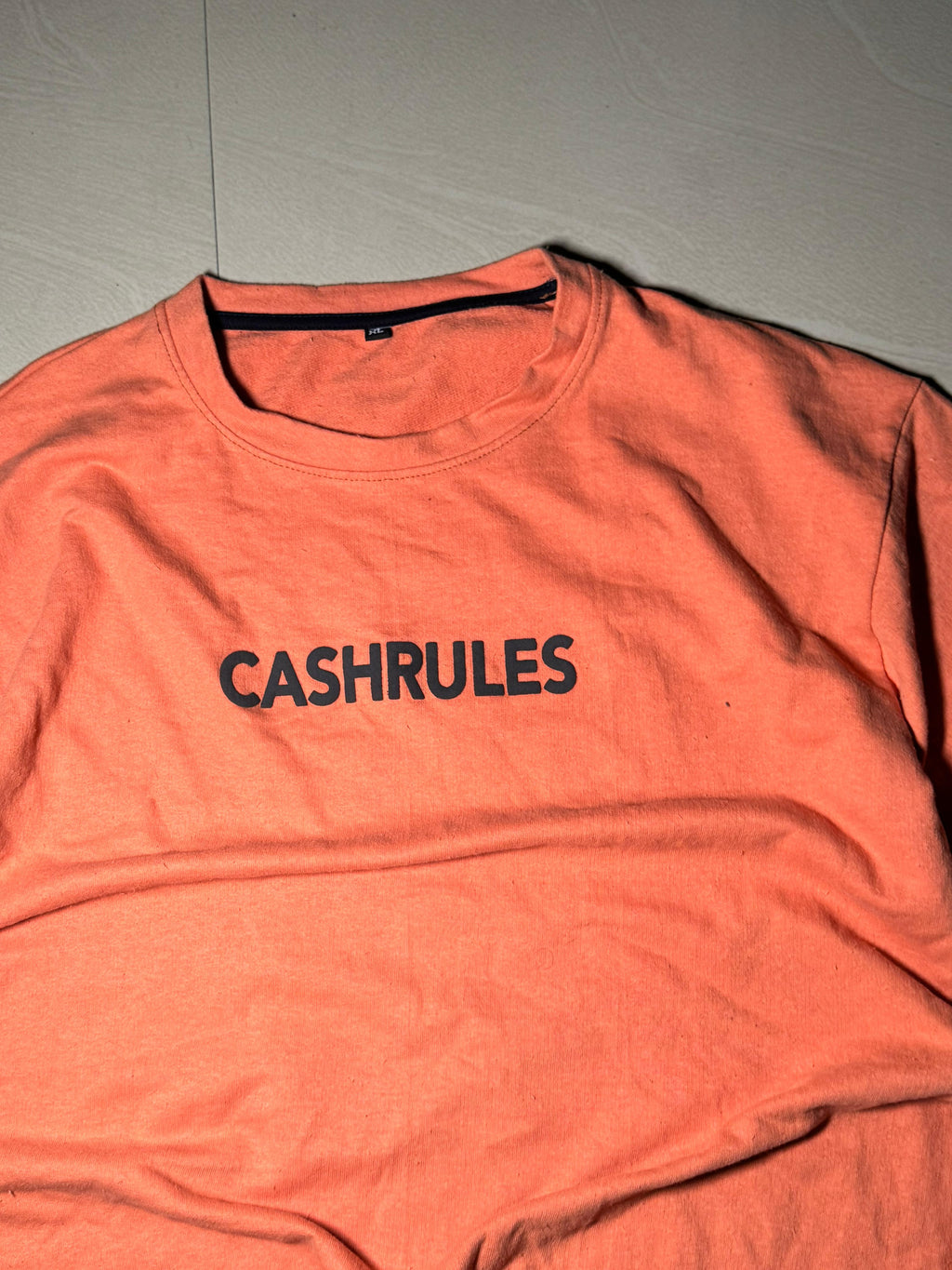 CashRules Graphic Print Coral Oversized T-Shirt