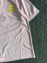 Graphic Printed Polo T-Shirt with Collar & Striped Trim