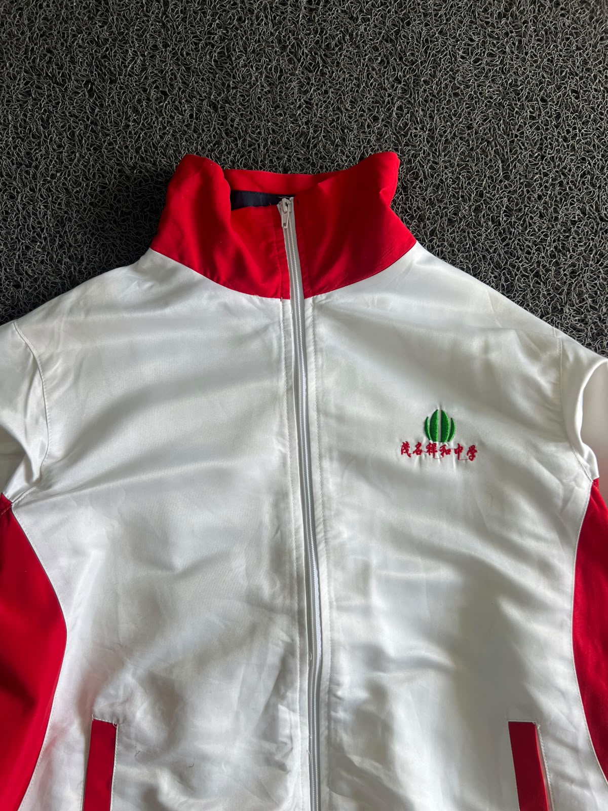 Unisex White & Red Track Jacket ⚠️ Minor Marks