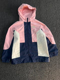 Colorblock Hooded Windbreaker Jacket – Pink / Navy / Cream Lightweight Zip-Up