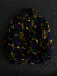 Vintage Floral Print Bomber Jacket