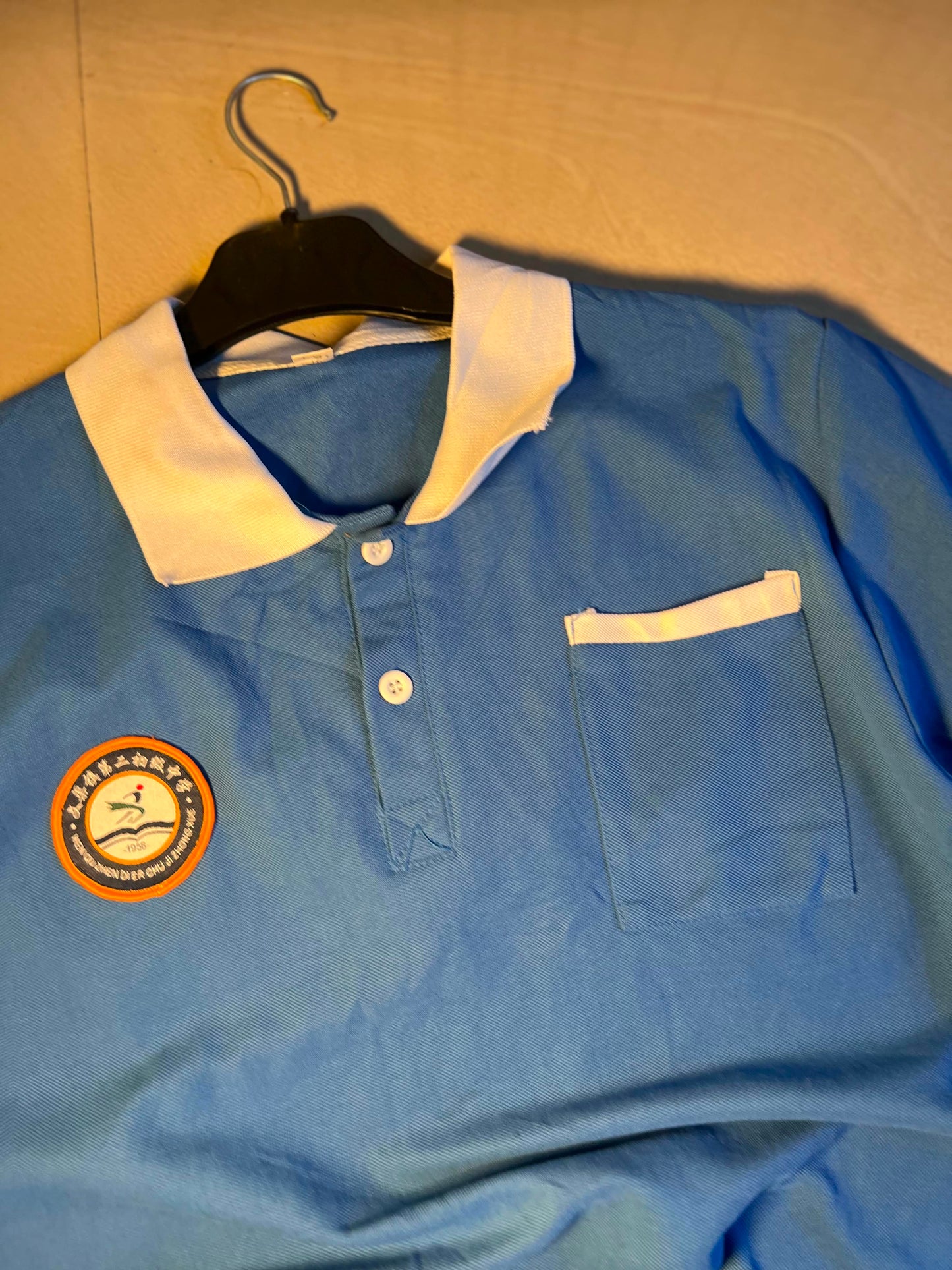 Vintage Blue Schoolhouse Polo T-Shirt