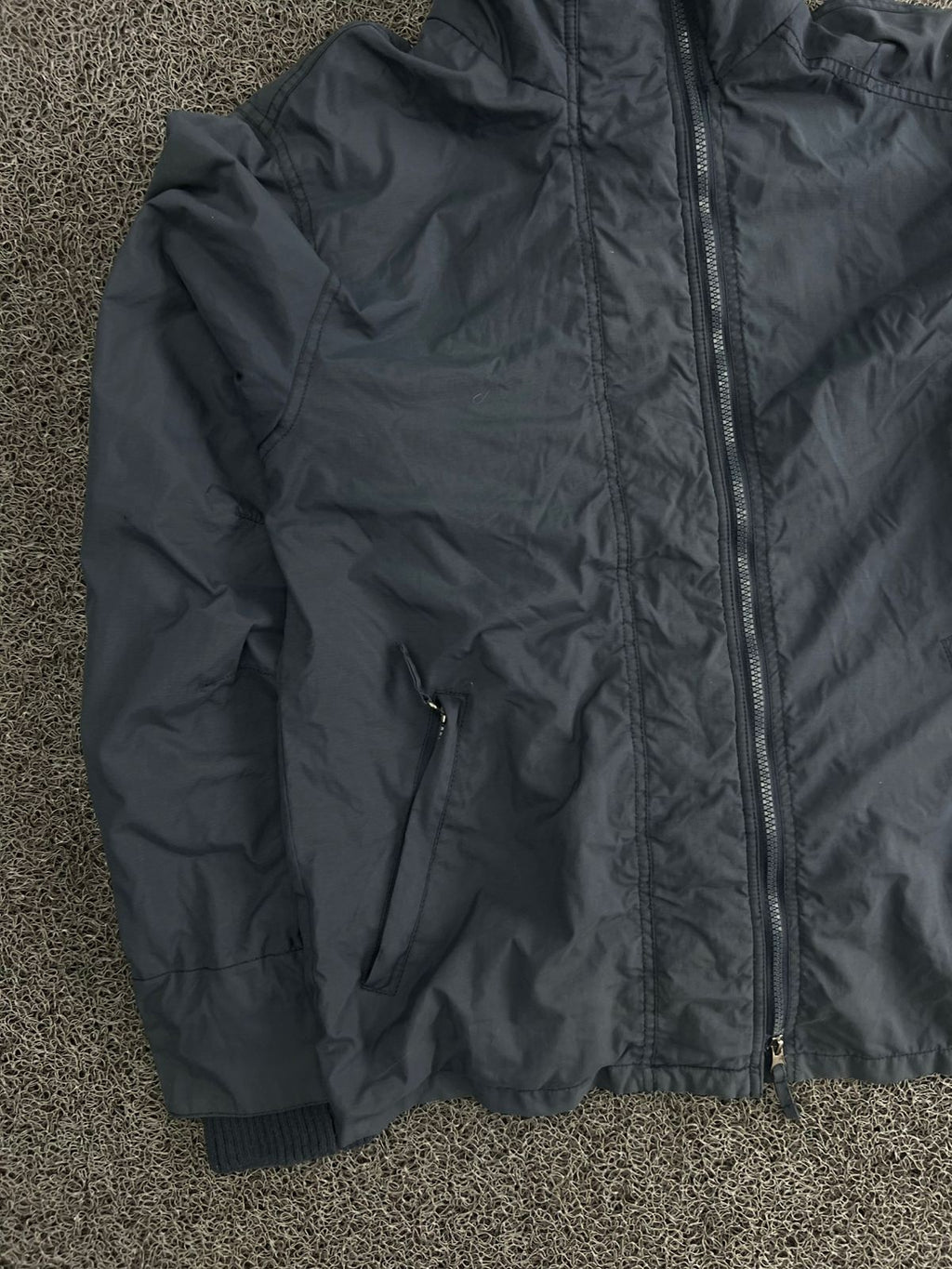 Vintage Black Full-Zip Lightweight Jacket | Men's Casual High-Neck Outerwear