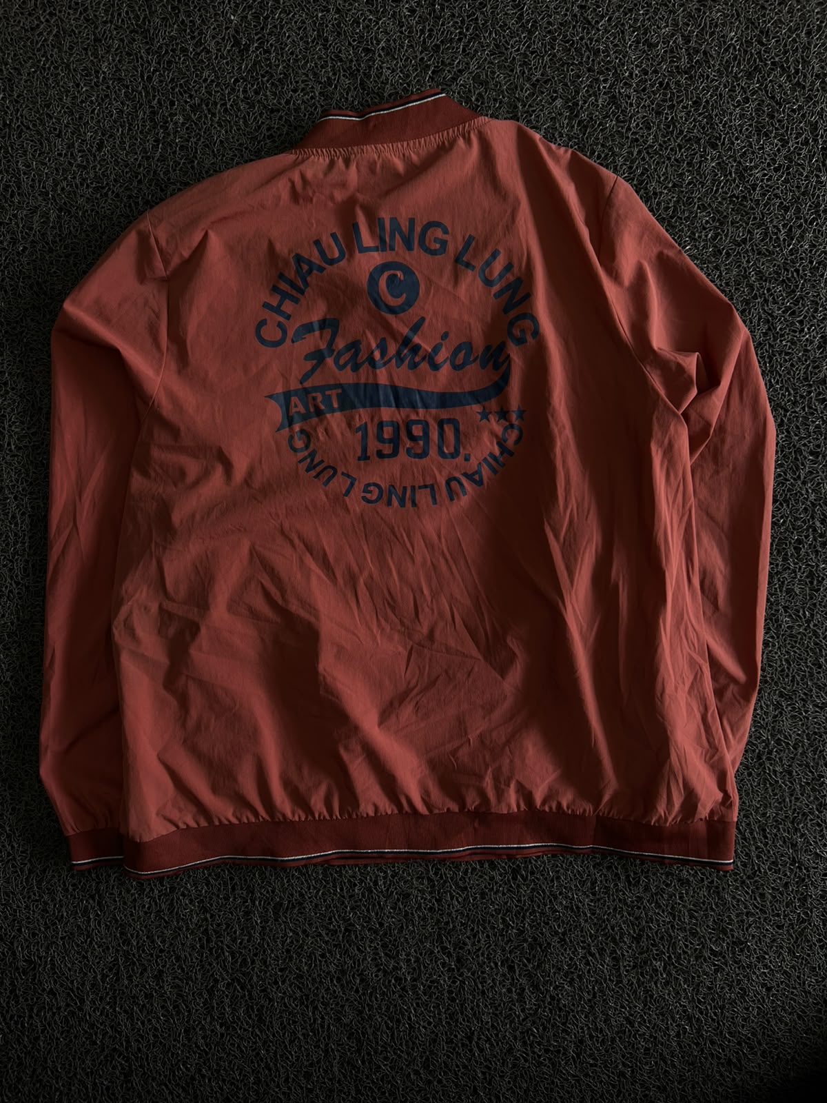 Vintage Rust Brown Zip-Up Bomber Jacket