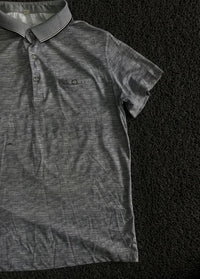 Marled Short Sleeve Polo Shirt with Button Placket & Chest Pocket