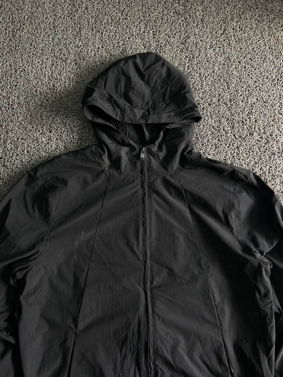 Black Lightweight Hooded Windbreaker Jacket – Full Zip Casual Outdoor Jacket