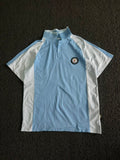 Vintage Sky Blue & White Sports Polo Shirt