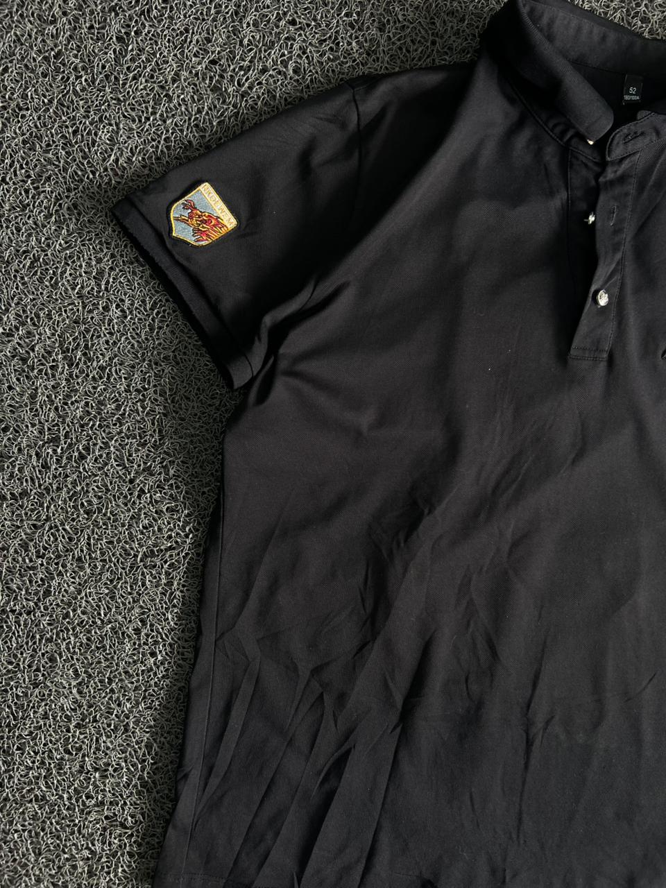 Vintage Black Embroidered Polo T-Shirt | Men's Casual Wear
