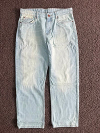 Vintage Light Wash High-Waisted Straight Leg Denim Jeans – Classic Blue Unisex