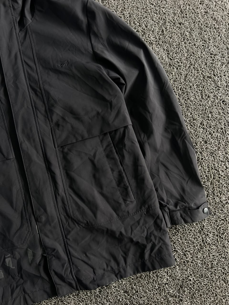Vintage Black Hooded Utility Windbreaker Jacket 🖤