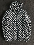 Monogram Checkered Hooded Windbreaker Jacket