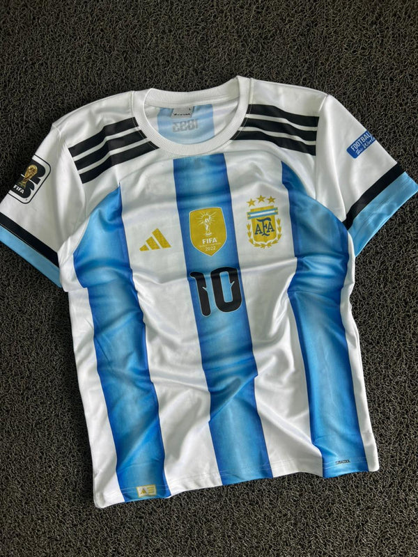 Argentina Messi #10 Home Football Jersey – World Champions Edition